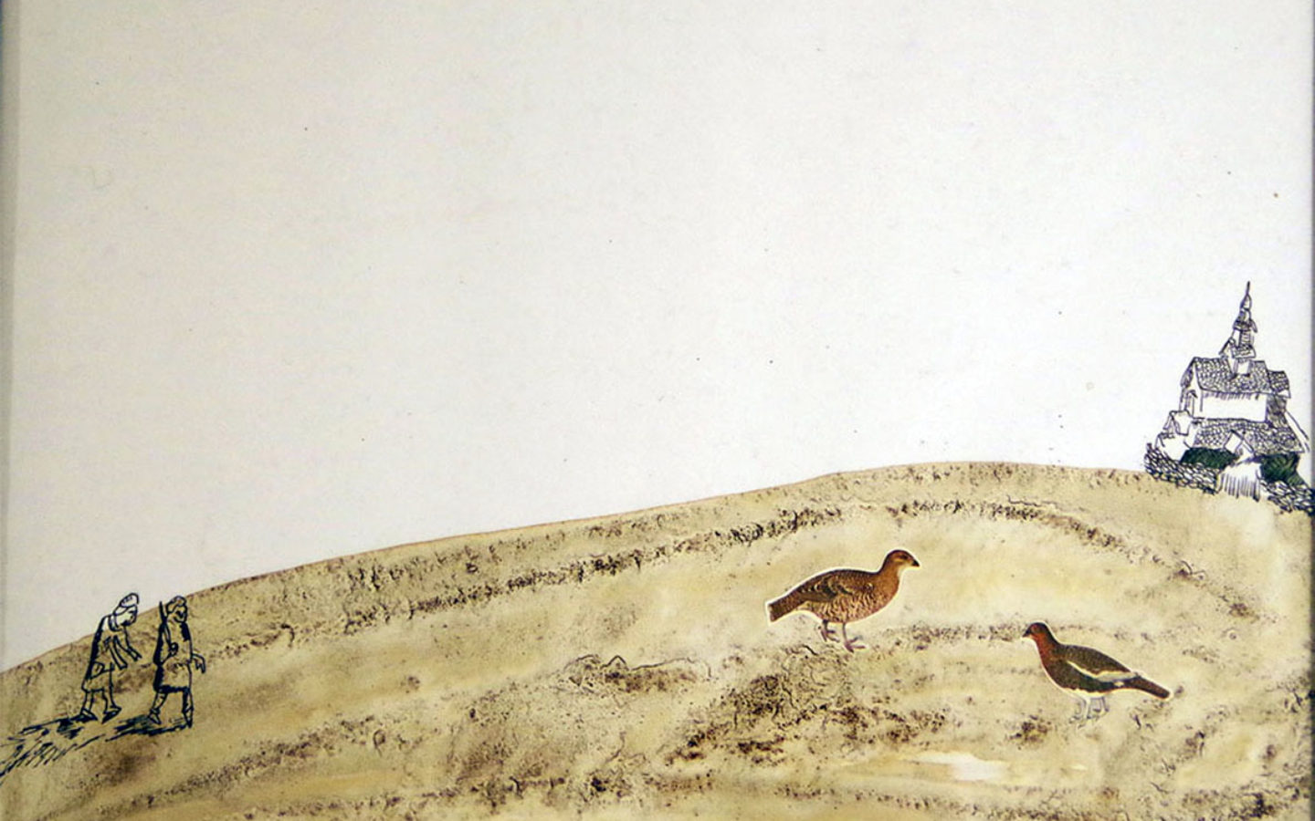 coffee ink drawing illustration collage