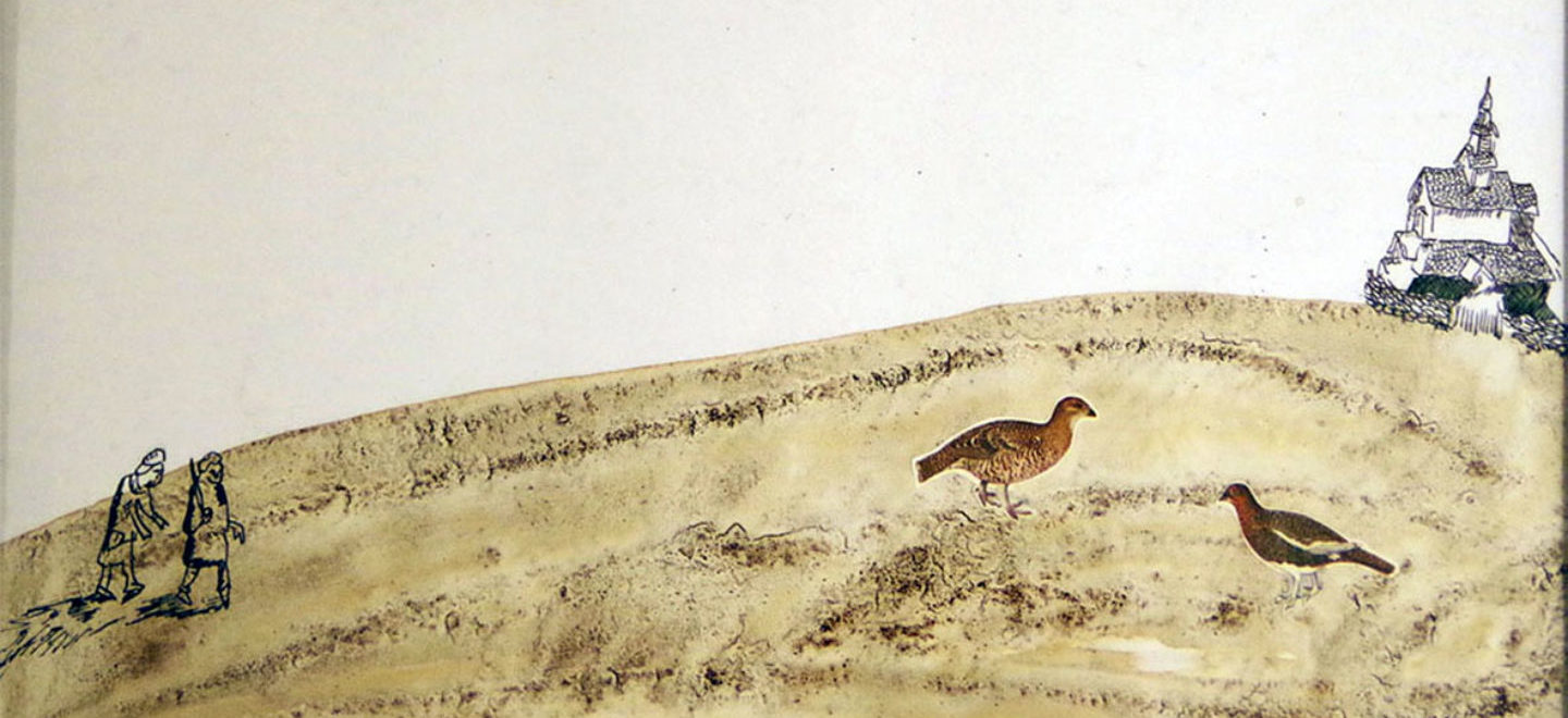 coffee ink drawing illustration collage